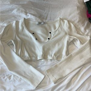white long sleeve top